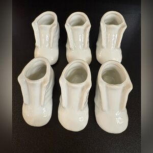 Six vintage made in Japan porcelain baby shoes
